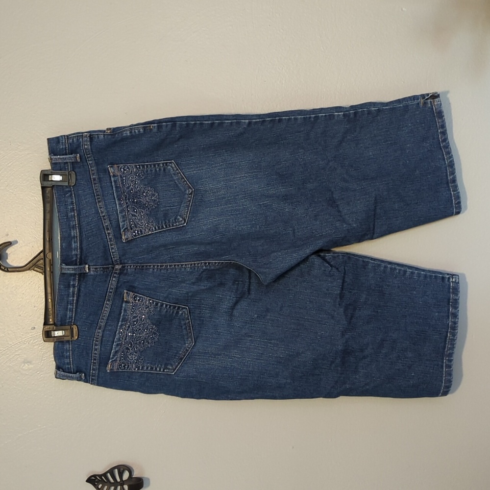 Gloria Vanderbilt Amanda Skimmer Denim Jeans Capri Pants Size 16 - Picture 5 of 9